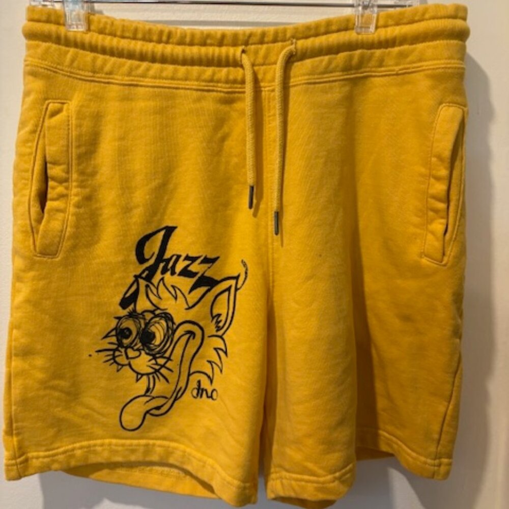 Orginal Flavor Mens Jazz Cat logo, Gold/Yellow Size L